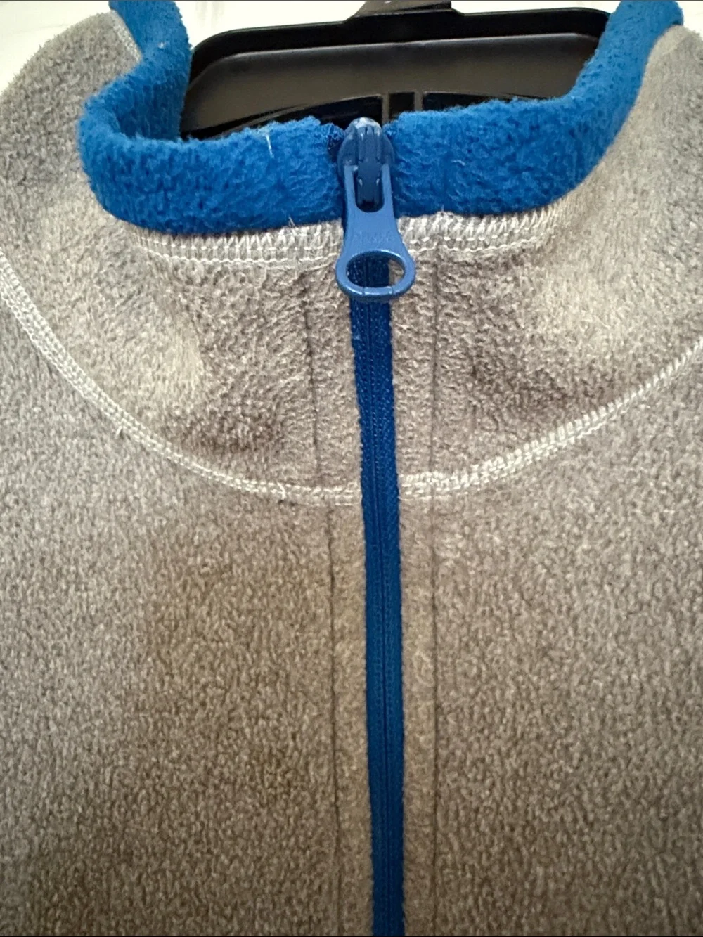 The North Face Gray Fleece Half-Zip with Blue Accents